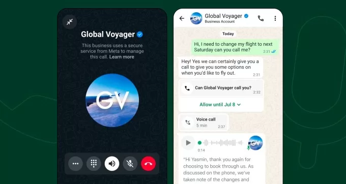 ميتا تضيف مكالمات صوتية تجارية إلى واتساب وتستكشف توصيات المنتجات