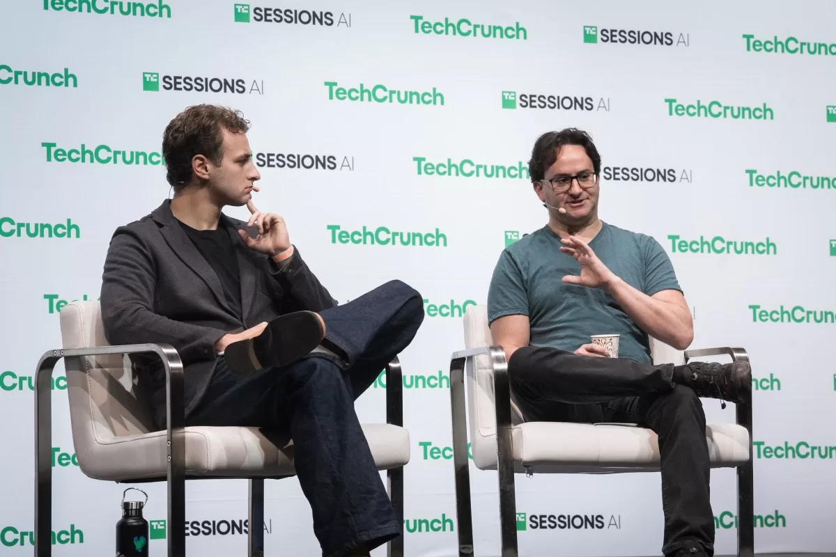 Jared Kaplan on stage at TechCrunch Sessions AI
