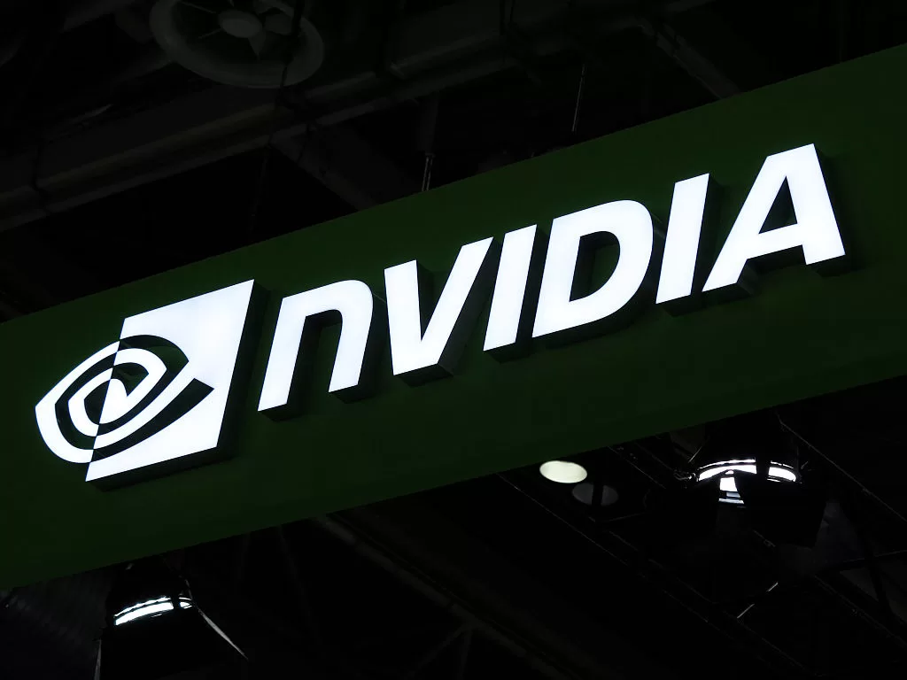 the NVIDIA booth at the 3rd China International Supply Chain Expo in Beijing, China, on July 20, 2025