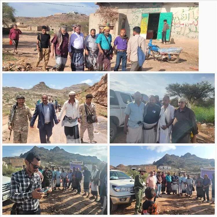 مدير عام قعطبة بكر الشاعري يستقبل فريق الطرق الريفية والوفد المرافق لهم من محافظة الضالع