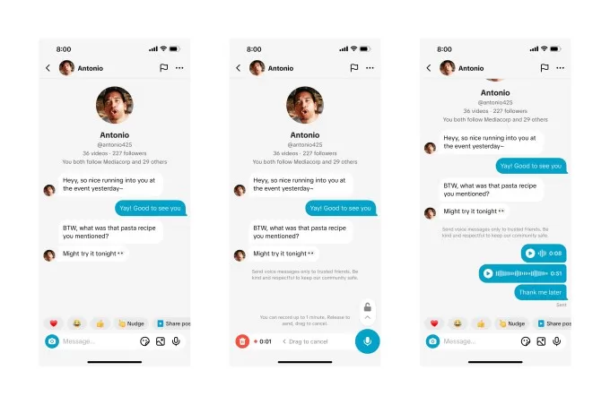 تيك توك يتيح الآن للمستخدمين إرسال ملاحظات صوتية وصور في