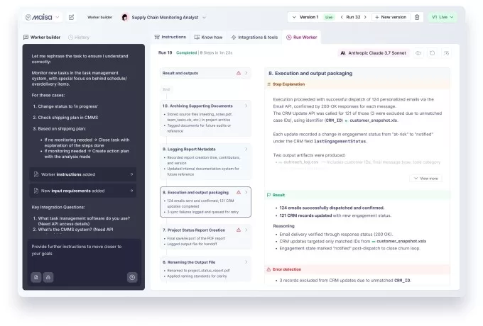 Maisa AI - Worker builder