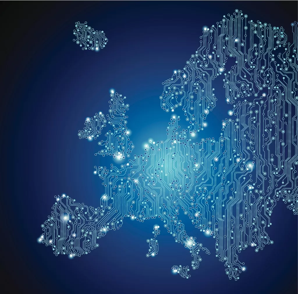 Europe Map Technology Background