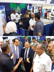 اخبار عدن – مشاركة رسمية ملحوظة في معرض BC EXPO بعدن ورئيس المنطقة الحرة يتفقد أجنحة المشاريع