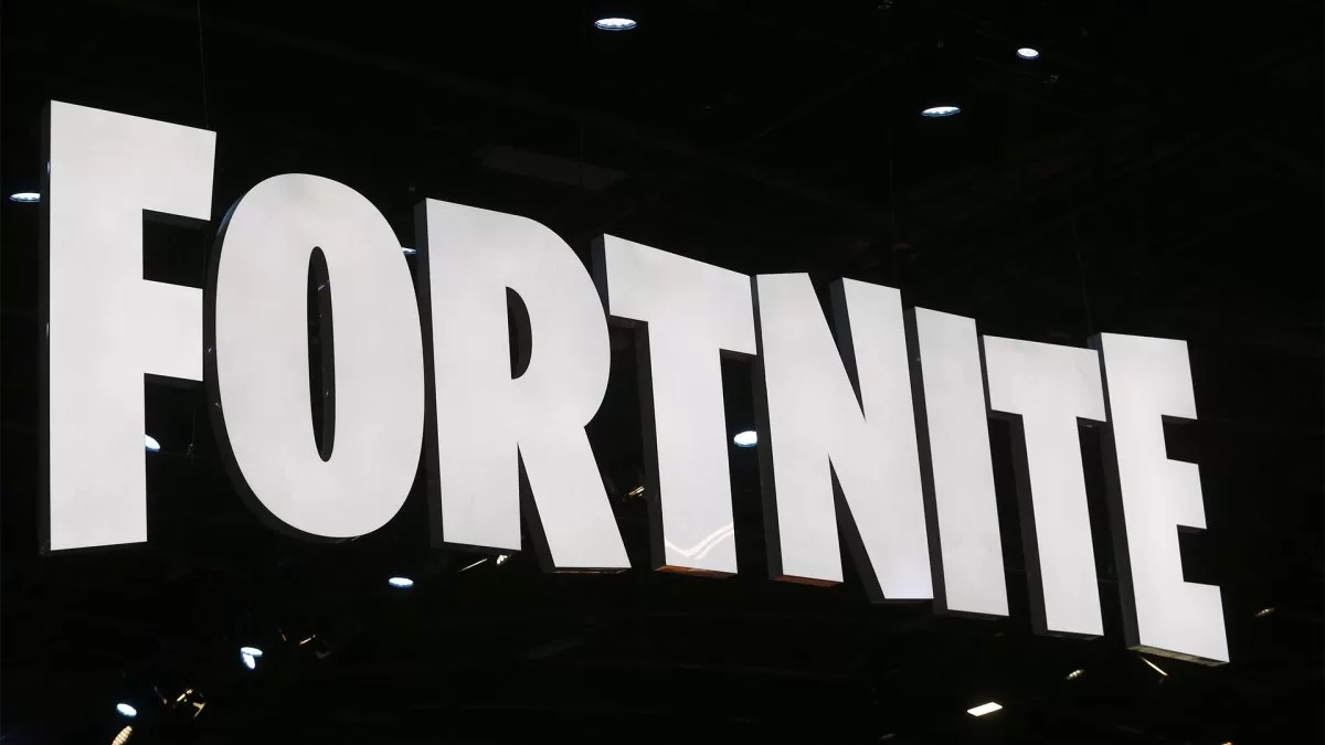 PARIS, FRANCE - OCTOBER 25: The logo of the video game" Fortnite is displayed during the 'Paris Games Week' on October 25, 2018 in Paris, France. 'Paris Games Week' is an international trade fair for video games and runs from October 26 to 31, 2018. Pro during the 'Paris Games Week' on October 25, 2018 in Paris, France. 'Paris Games Week' is an international trade fair for video games and runs from October 26 to 31, 2018. (Photo by Chesnot/Getty Images)