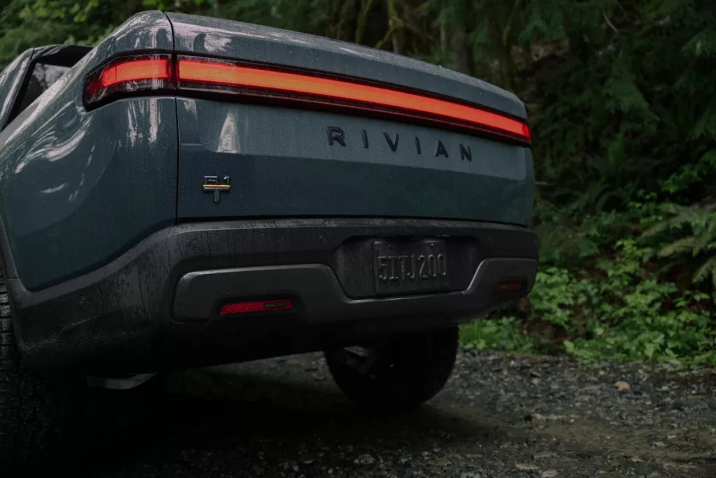 back of Rivian EV