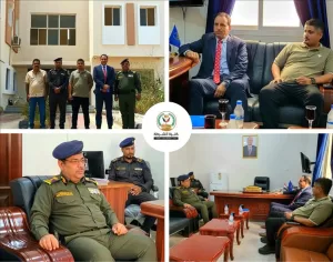 زيارة وفد من برنامج الأمم المتحدة الإنمائي إلى كلية الشرطة في حضرموت