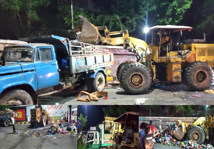 انطلاق حملة واسعة لرفع القمامة من شوارع وأحياء مديرية القاهرة بتعز