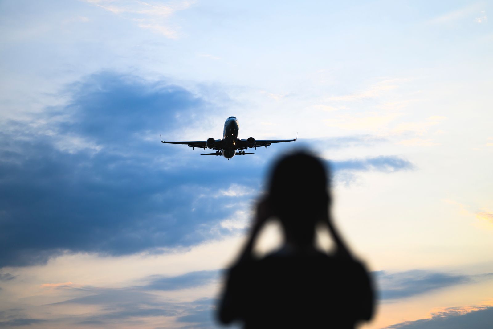 الصورة قد تحتوي على طائرات نقل ووسائل نقل وشخص بالغ وطائرة تجارية