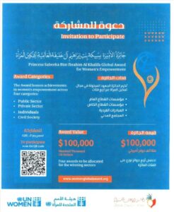 اخبار المناطق – اللجنة الوطنية للمرأة تدعو لتقديم الترشحات لجائزة سمو الأميرة سبيكة بنت إبراهيم