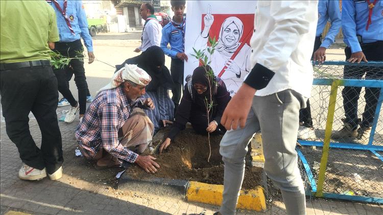 تعز تودّع الشهيدة افتهان المشهري بتدشين مبادرة لزراعة 5 آلاف شجرة