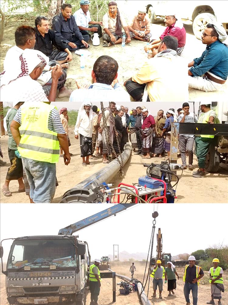 محافظ أبين يدشن بدء العمل في مشروع ايصال مياه الشرب إلى مديرية لودر