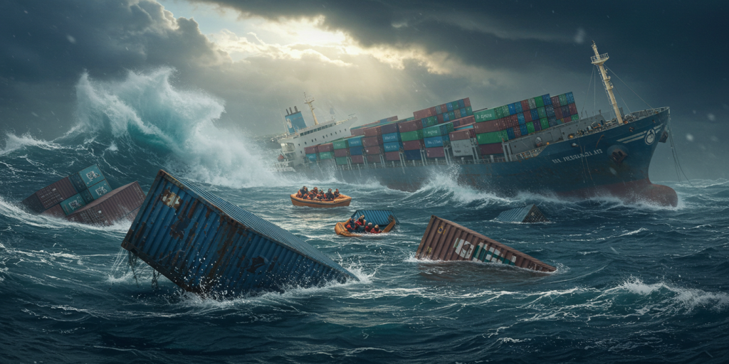 بحار هائجة تؤثر على الشحن العالمي فقدان 576 حاوية العام