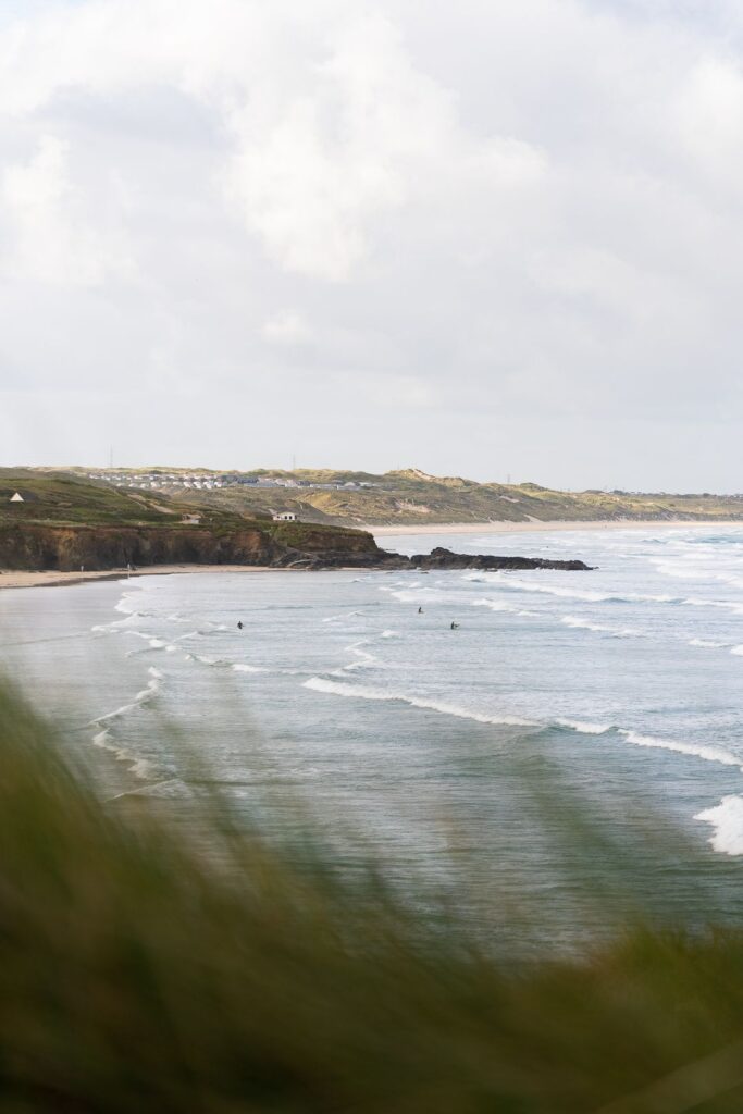 Views of a beach in Cornwall