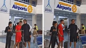 لحظة وصول فريق الهلال إلى أوزبكستان .. فيديو