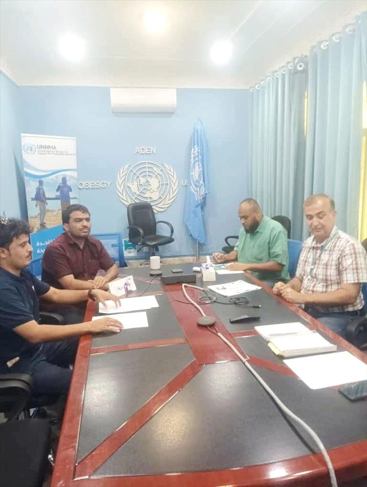 المفوضية السامية لحقوق الإنسان ومؤسسة قناء للحقوق والاعلام في لقاء بمكتب المبعوث الاممي بعدن