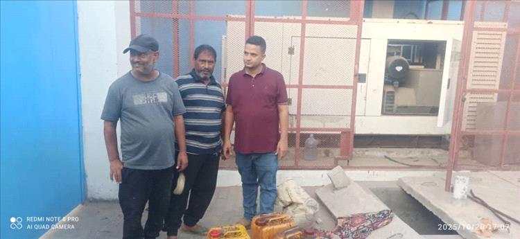 مؤسسة مياه عدن تزود ثلاث محطات لضخ المياه بالوقود لضمان استمرارية الخدمة