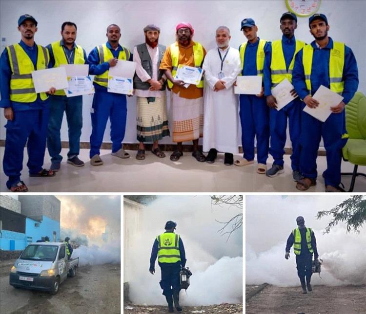 مجموعة القطيبي وهيئة الخليج وعدن يختتمان حملة الرش الضبابي والرذاذي في مديرية البريقة بالعاصمة عدن
