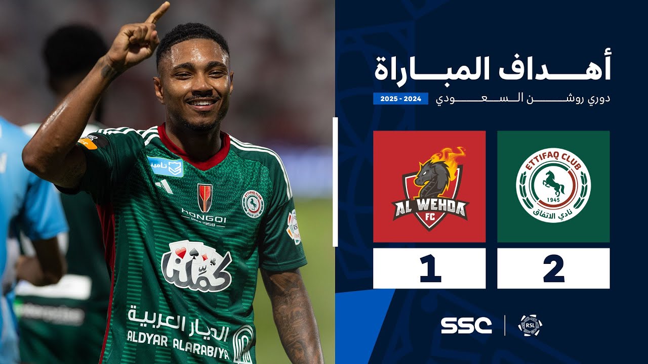 أهداف مباراة الاتفاق 2 - 1 الوحدة | الجولة ( 34 ) من دوري روشن السعودي للمحترفين 2024-2025