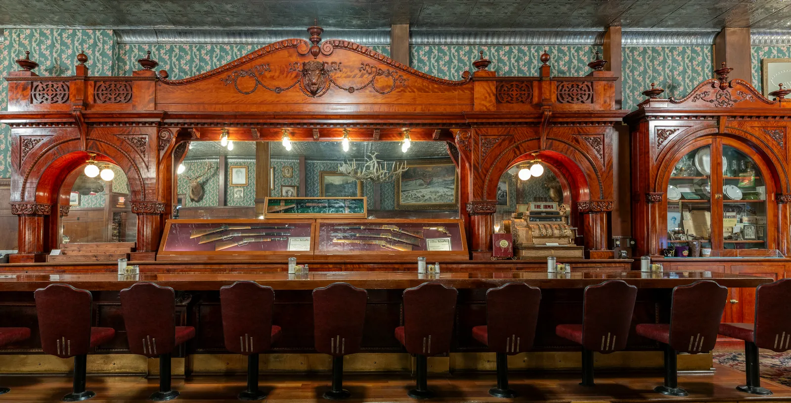 interior space of hotel cabinet display