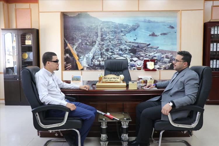 السقاف يشيد بجهود جمعية رعاية وتأهيل المكفوفين بعدن ويناقش دعم أنشطة ذوي الهمم