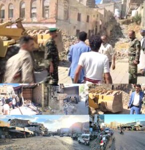 اخبار وردت الآن – جهود «القاهرة» في تعز تستمر في إزالة المخالفات وإزالة نفايات البناء في عدن