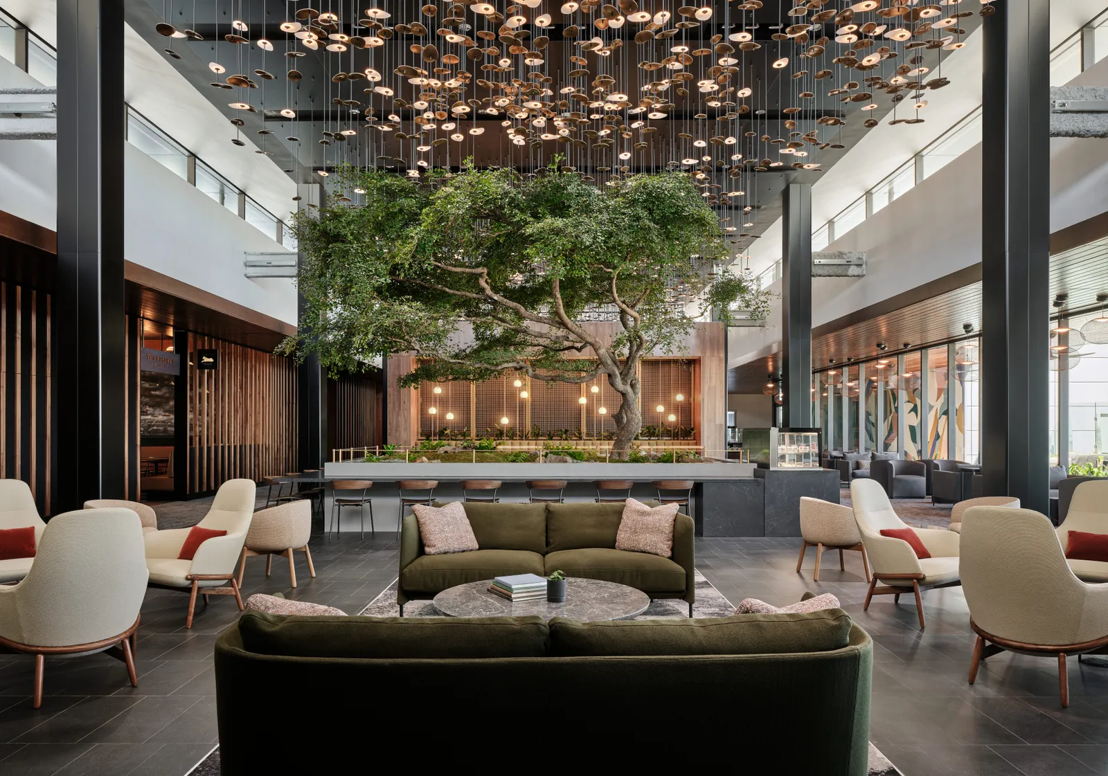 The Centurion Lounge in Atlanta features several outdoor terraces and a highend whiskey bar.