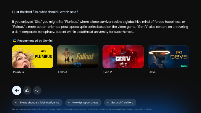 جوجل تعرض ميزات جديدة لجيميني للتلفاز في CES 2026