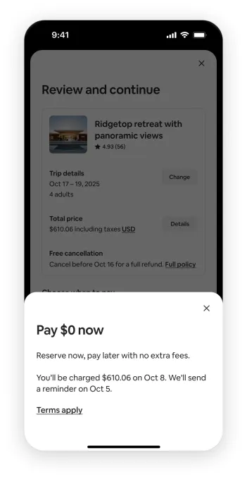 إير بي إن بي تمدد خدمة احجز الآن، وادفع لاحقًا
