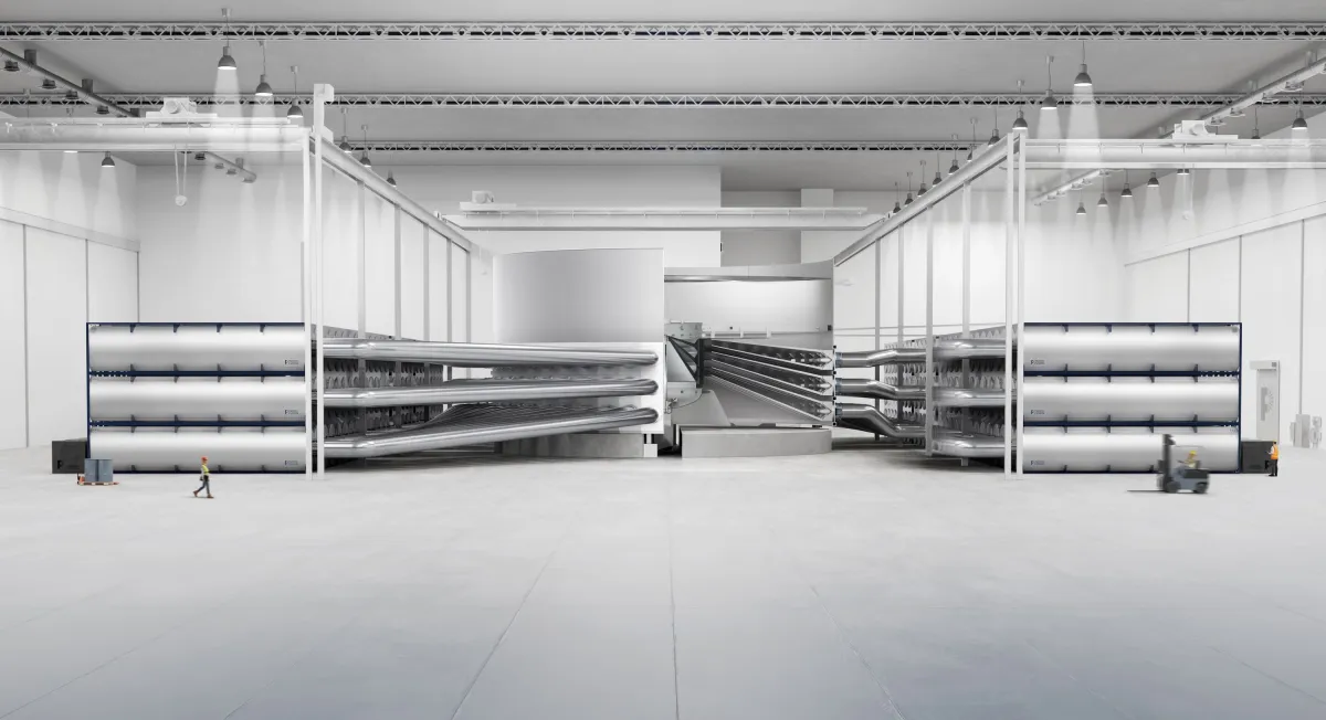 A cutaway illustration shows the different parts of Pacific Fusion's reactor design.