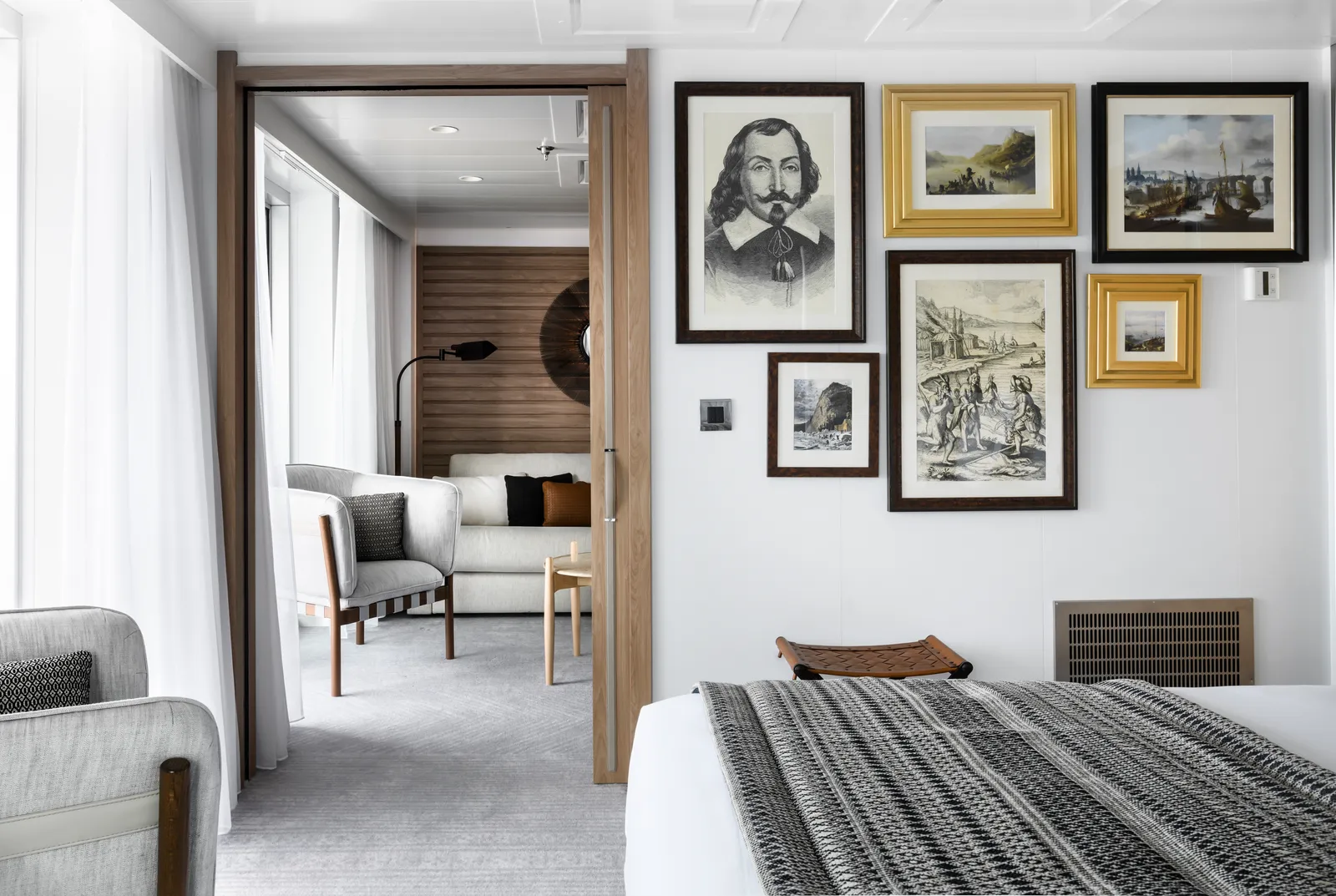 Image may contain Samuel de Champlain Indoors Interior Design Art Painting Chair Furniture Adult Person and Wedding