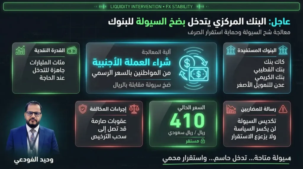 خبير اقتصادي: آلية جديدة للمركزي اليمني لدعم السيولة واستقرار سعر الصرف | وكالة خبر للأنباء