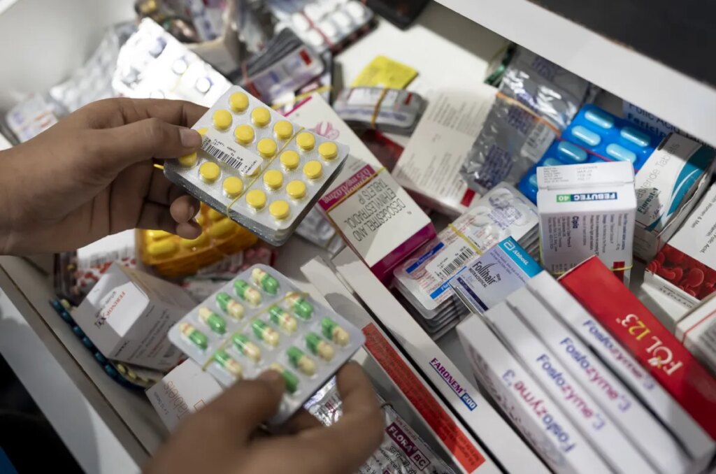 Blister packs of medications at a pharmacy in Mumbai, India, on Saturday, Sept. 27, 2025. Often dubbed the "pharmacy of the world," India is the biggest supplier globally of cheap, non-patented medicines. Photographer: Kanishka Sonthalia/Bloomberg via Getty Images