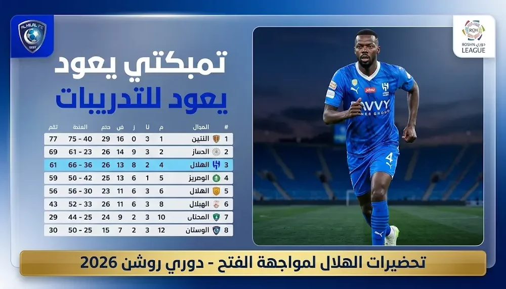 الهلال يعلن مشاركة حسان تمبكتي في التدريبات الجماعية واستمرار تأهيل حمد اليامي