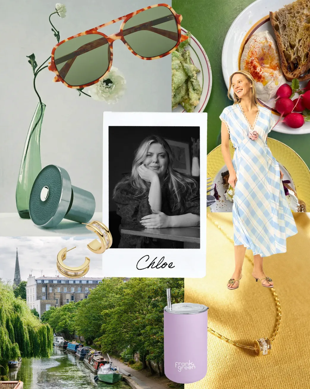 الصورة قد تحتوي على فن كولاج إكسسوارات شخص بالغ نظارات شمسية ديكور منزلي كتان وجه رأس طعام وسندويش