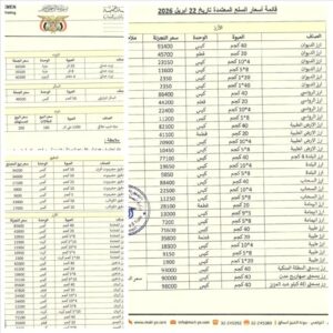 اخبار عدن – عدن: توجيهات بزيادة الرقابة استنادًا إلى قوائم الأسعار المحدثة التي أصدرتها وزارة الصناعة