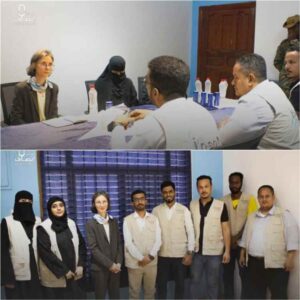 اخبار عدن – السفيرة الفرنسية تتفقد مركز إنصاف في عدن لمراقبة تقدم مشروع العدالة الإلكترونية