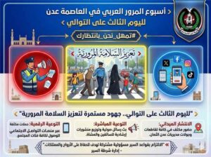 اخبار عدن – لليوم الثالث على التوالي، شرطة المرور تواصل أنشطة أسبوع المرور العربي