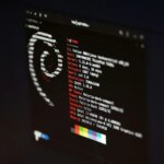 a screenshot of Debian Linux on a black screen with a white terminal font