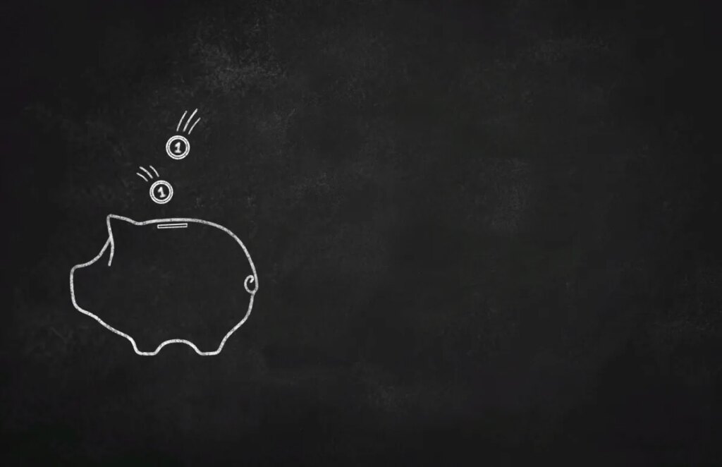 illustration of a piggy bank on a chalkboard