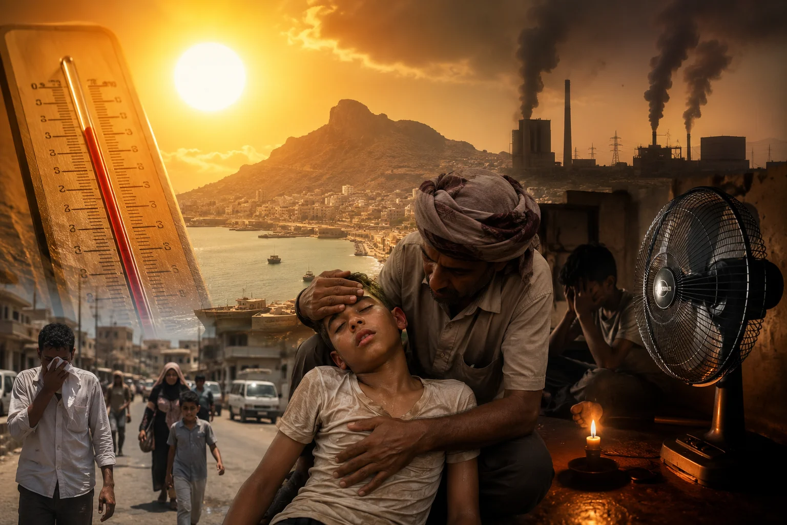 موجة الحر وأزمة الطاقة في عدن: ارتفاع حالات الإغماء – شاشوف