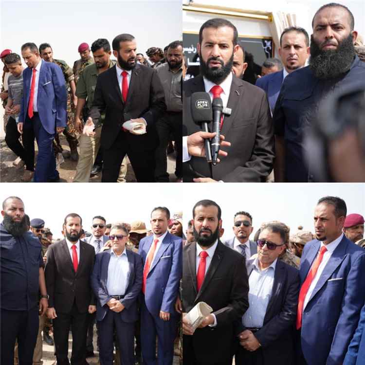 محافظ أبين يضع حجر أساس تعويضات