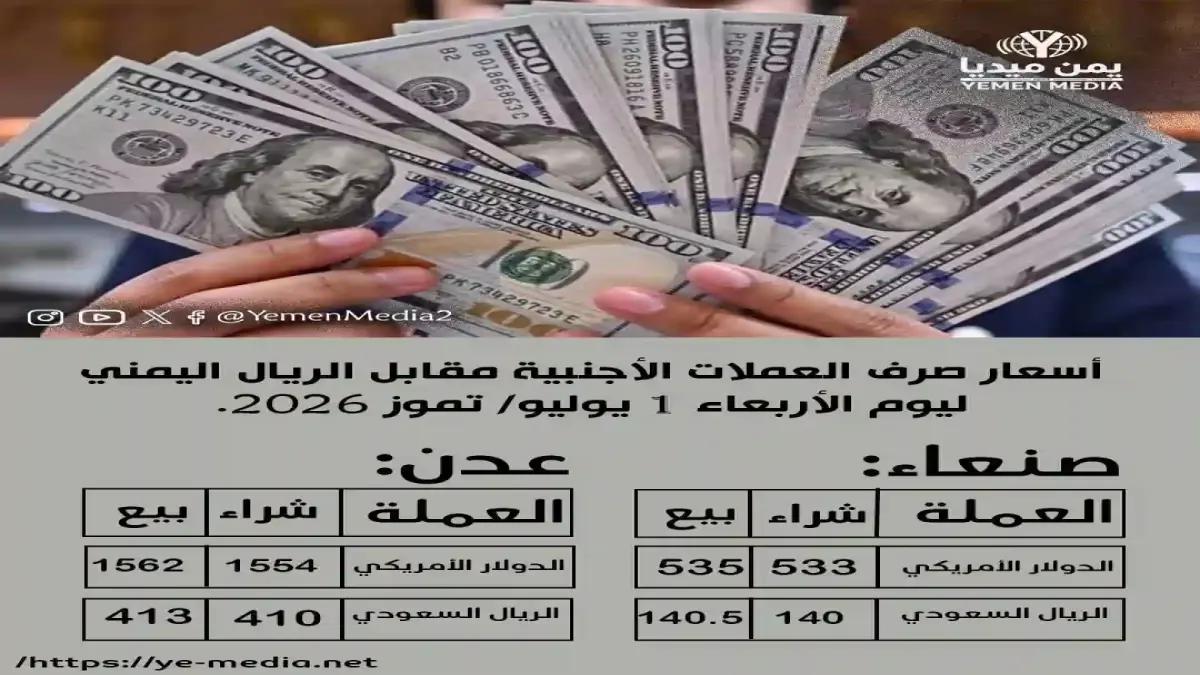 عاجل: الريال اليمني يثبت قوته أمام الدولار والريال السعودي… اكتشف تفاصيل أسعار الصرف ليوم 3 يوليو 2026.